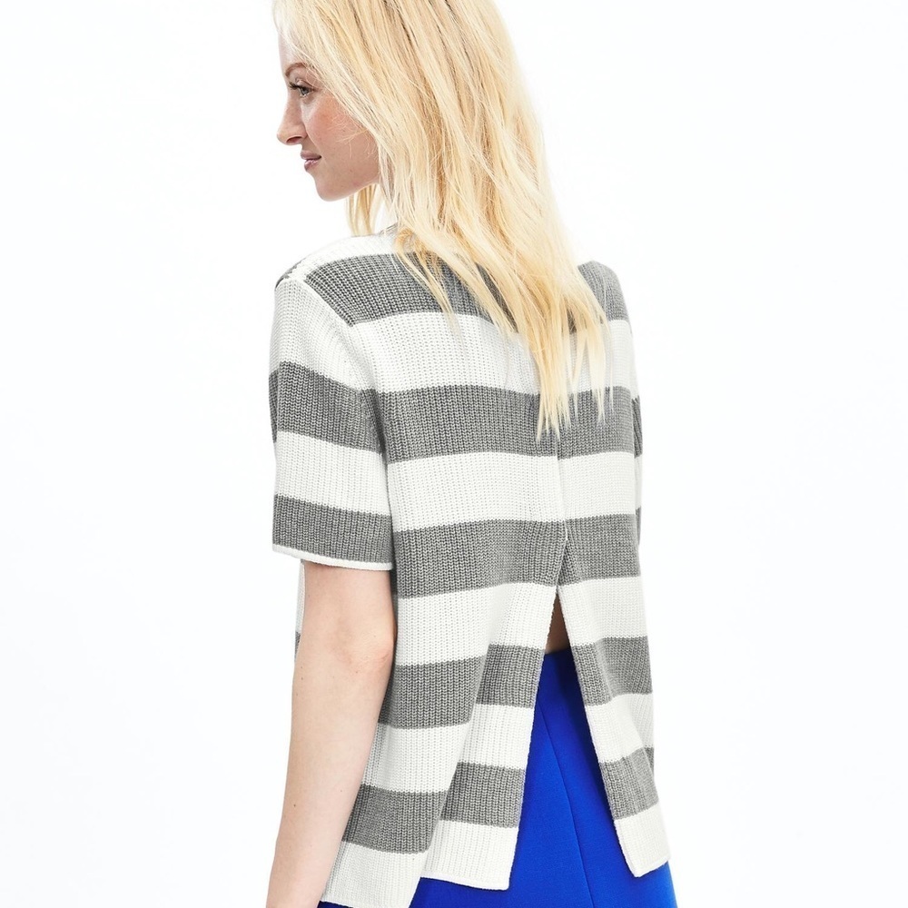 Banana republic striped open back sweater
